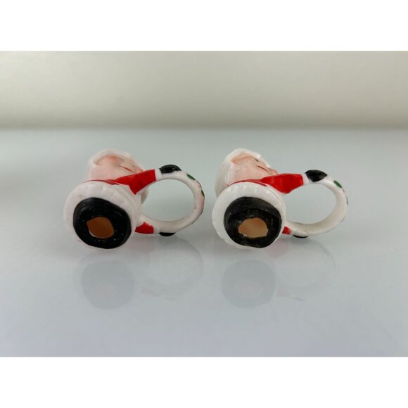 Vintage Set of 2 Mrs Claus Taper Candle Hugger Christmas Holiday Decoration Cute - Picture 12 of 14
